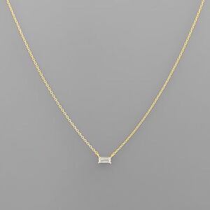 CZ Baguette Pendant Necklace
